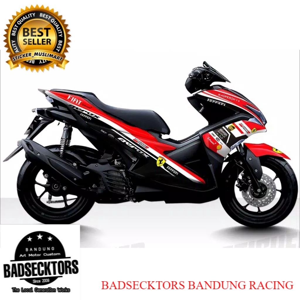 Decal Motor Variasi Aerox Ferrari merah keren