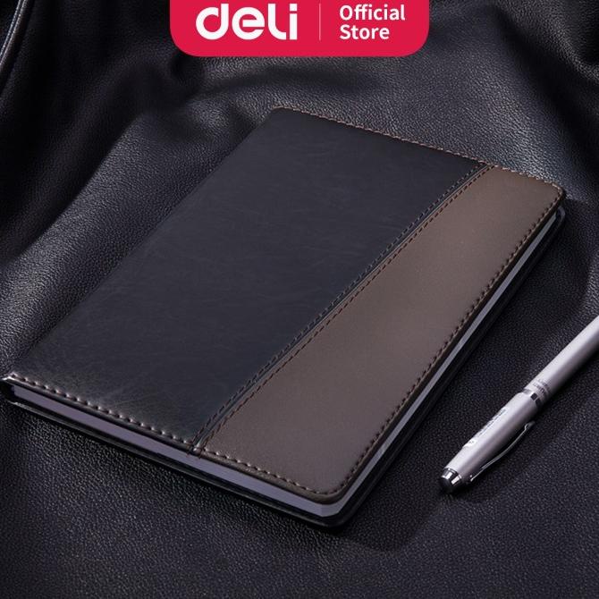 

Deli Business Notebook Leather Cover 25K Buku Catatan Bahan Kulit 7911