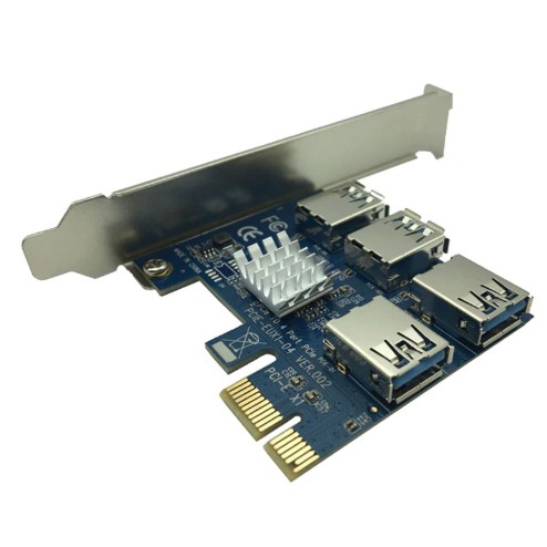 PCIE PCI Express USB 3.0 4Port Internal for Riser Mining Bitcoin