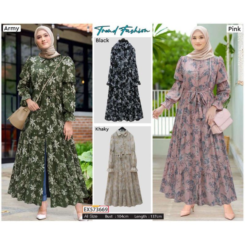 Gamis Maxi Dress Bunga Extu
