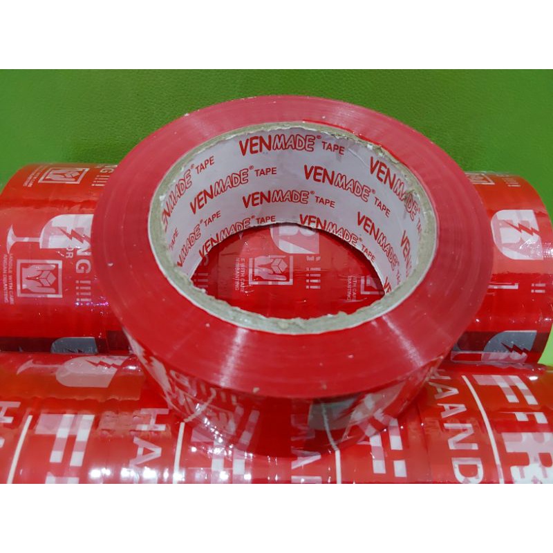 

LAKBAN FRAGILE MERAH MERK VENMADE 48 MM X 100 YARD LAKBAN JANGAN DIBANTING