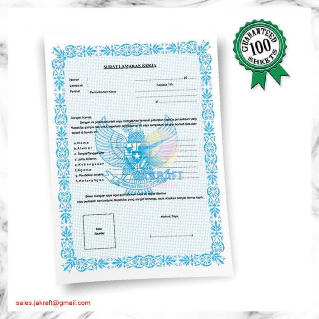 

Kertas Blangko Surat Lamaran Kerja Isi 100 Lembar Cv Praktis