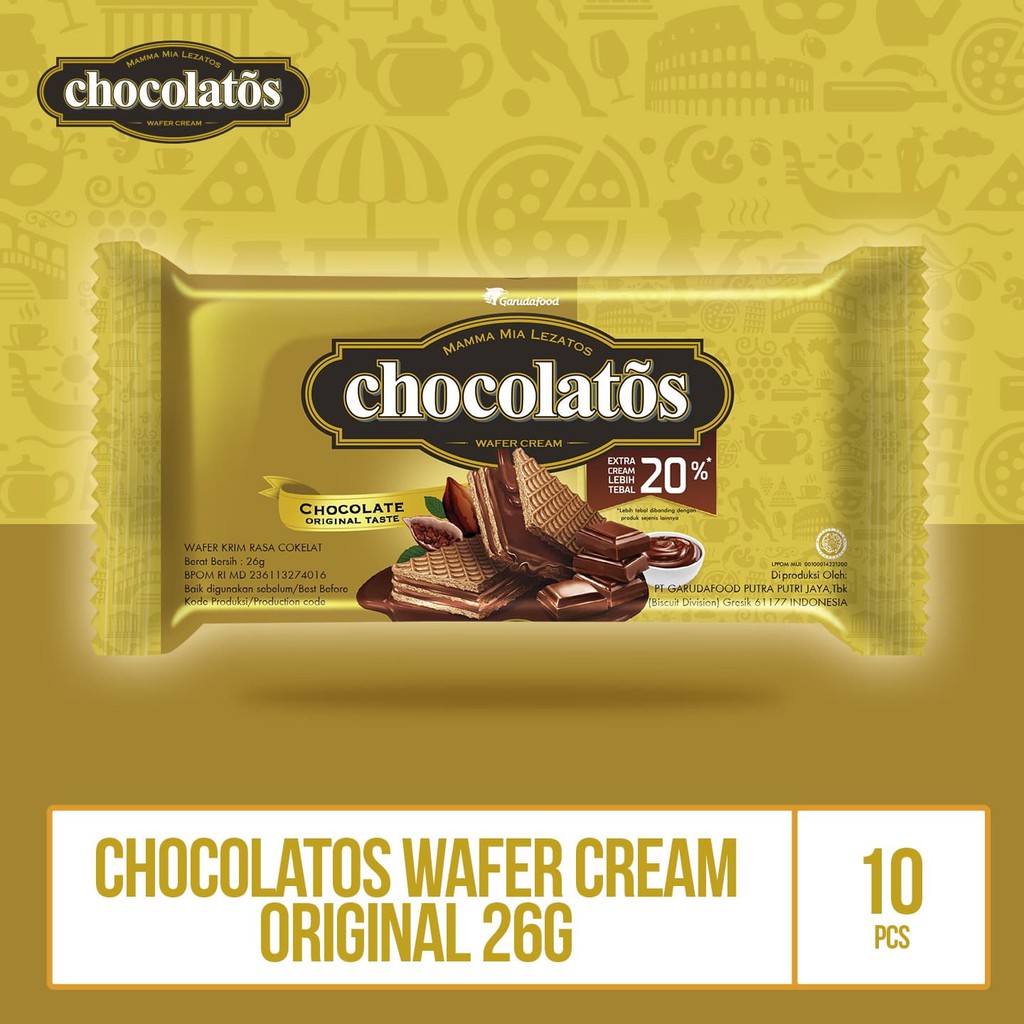 

PROMO CHOCOLATOS WAFER CREAM ORIGINAL - 26G (WAFO8) BY GARUDAFOOD TERMURAH