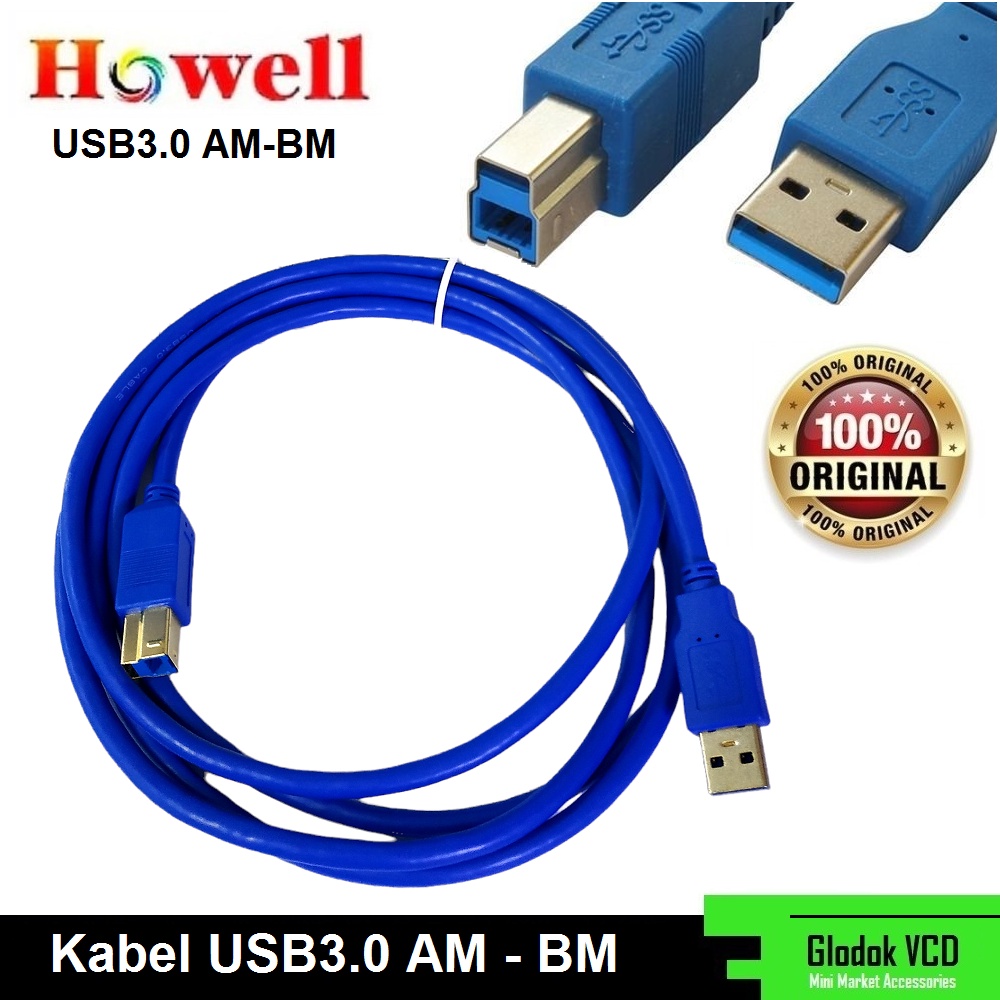 Howell Kabel USB 3.0 AM - BM 2M for HDD Case / Docking