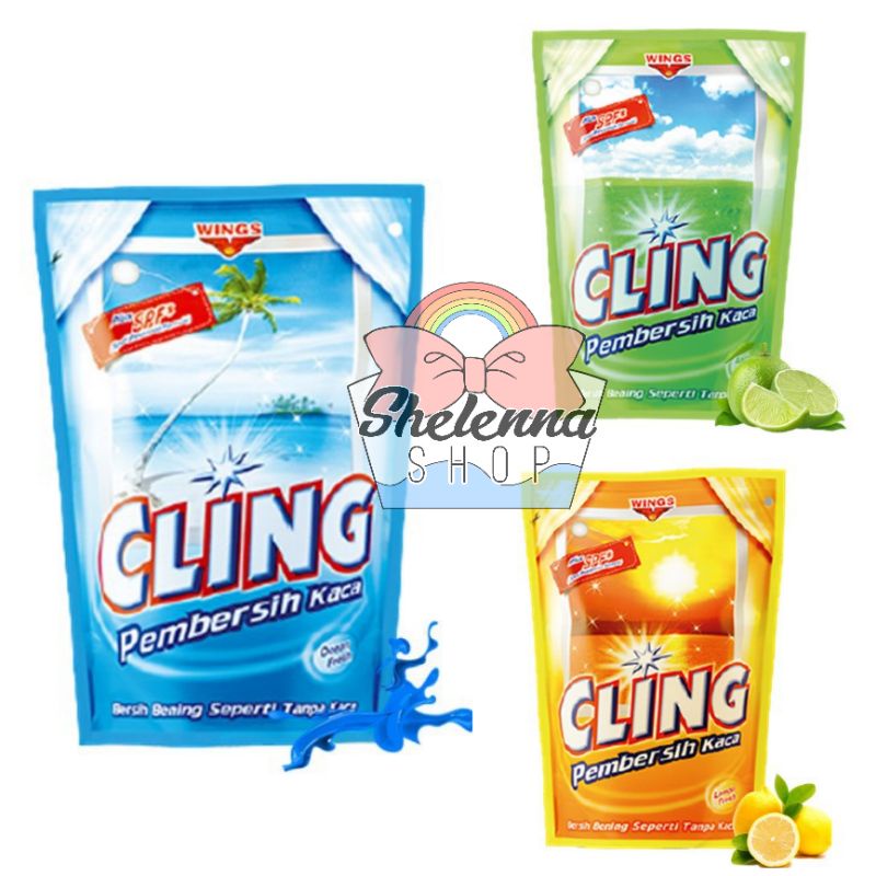 Cling Pembersih Kaca Lemon Fresh / Ocean Fresh / Apple Fresh 425 mL