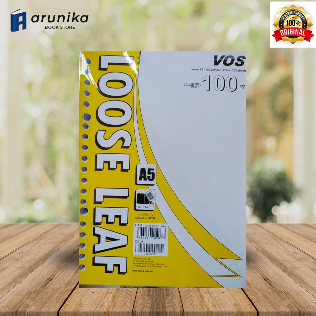 

Loose Leaf Vos Ukuran A5 Isi 100 Lembar - Polos