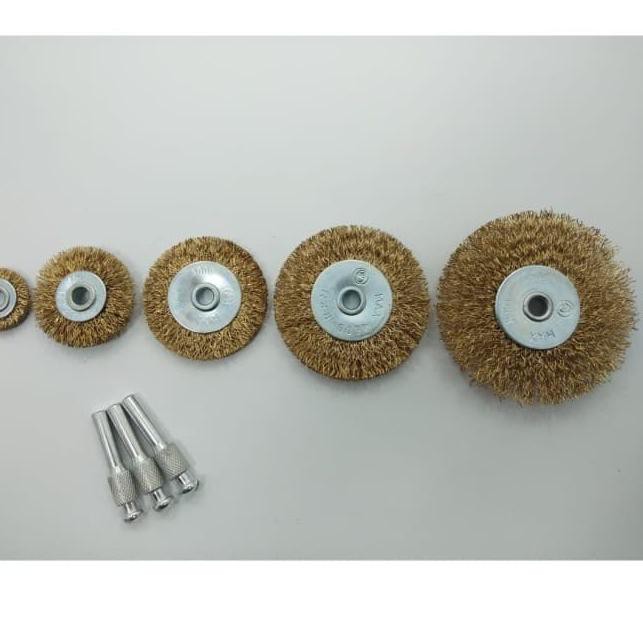 ۩ FREED Mata Bor Sikat Kawat Piringan Kuningan Mata Tuner Sikat 5PC /SET BJA ✾