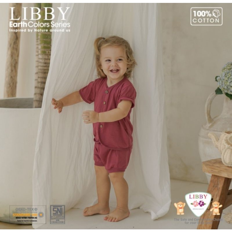 Libby Earth Colors Comfy Series Setelan Lengan Pendek Celana Pendek