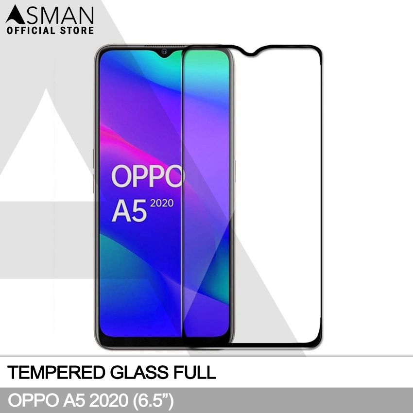 Tempered Glass Full OPPO A5 2020 (6.5&quot;) | Anti Gores Kaca - Hitam