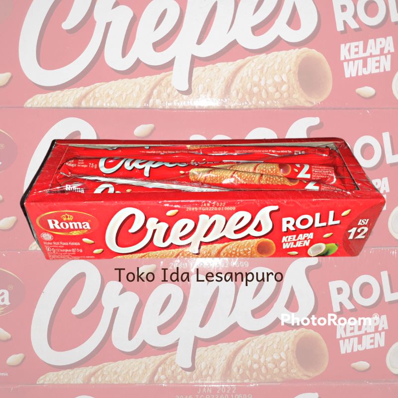 

Roma Crepes Roll Kelapa Wijen Box isi 12pcs | Toko Ida Lesanpuro