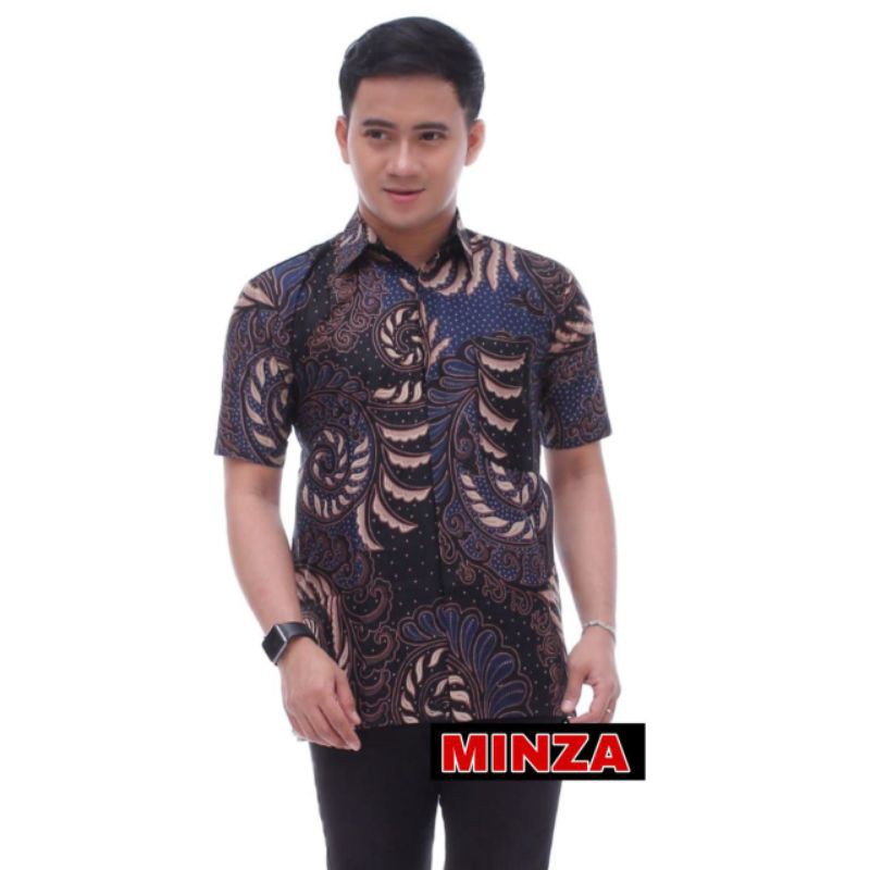 HRB026 Kenongo Hem Kemeja Batik Pria Katun Primis Premium Halus M L XL XXL