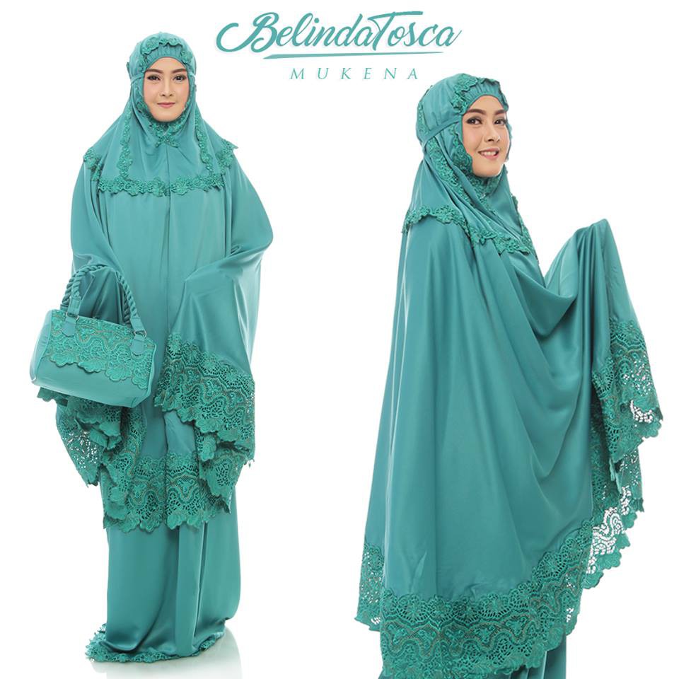 MUKENA TELEKUNG HANTARAN NIKAH DEWASA JUMBO SEMI SUTRA VELVET BORDIR BELINDA