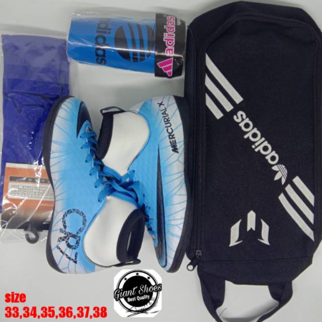 PAKET KOMPLIT SEPATU  FUTSAL  ANAK DAN DEWASA NIKE CR7 