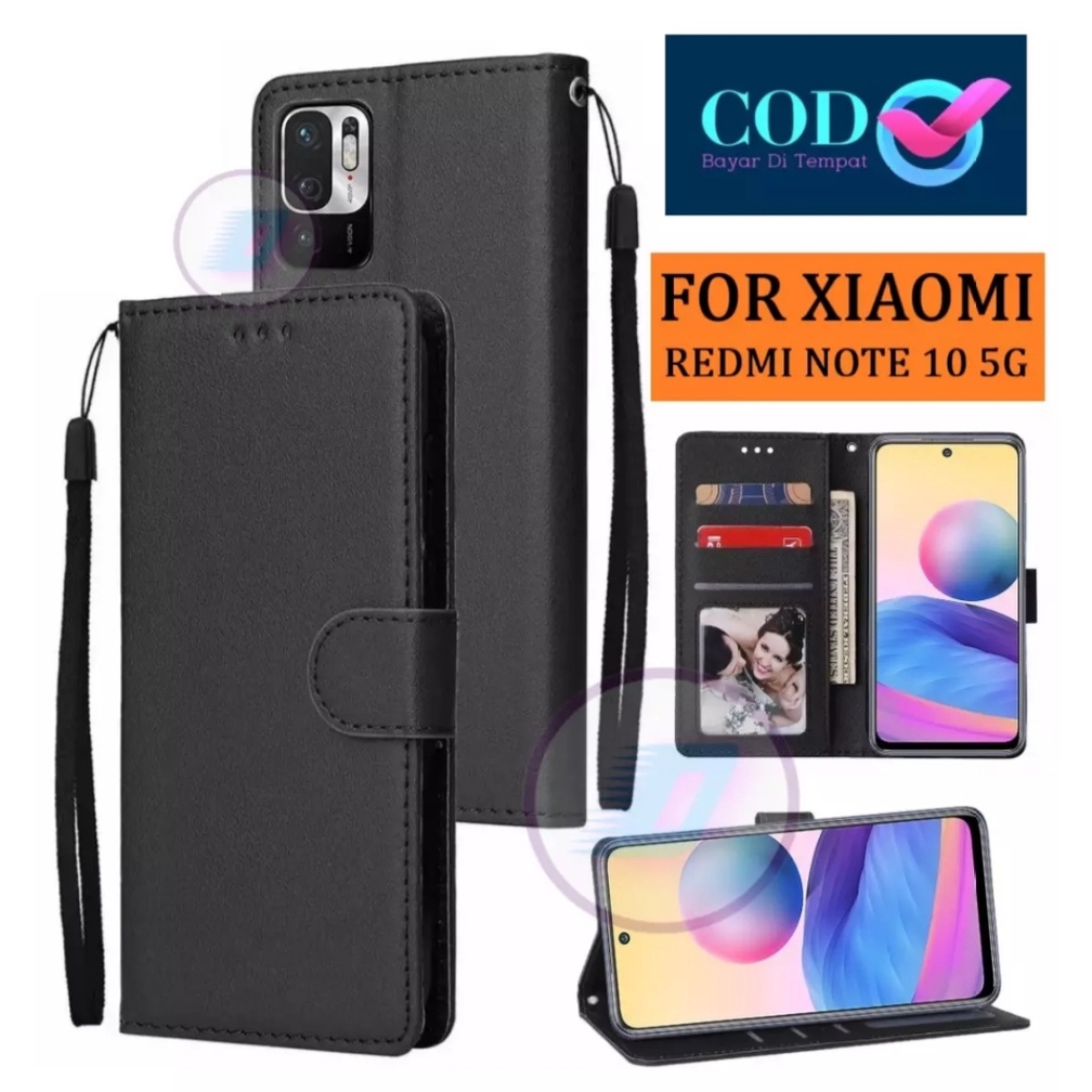 XIAOMI REDMI NOTE 10 5G FLIP LEATHER CASE PREMIUM-FLIP WALLET CASE KULIT