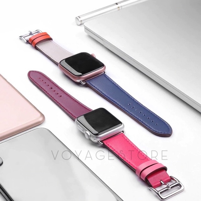 Strap single tour indigo apple watch 3 4 iwatch 38mm 42mm tali jam leather iwo 8 9 READY STOCK lucu