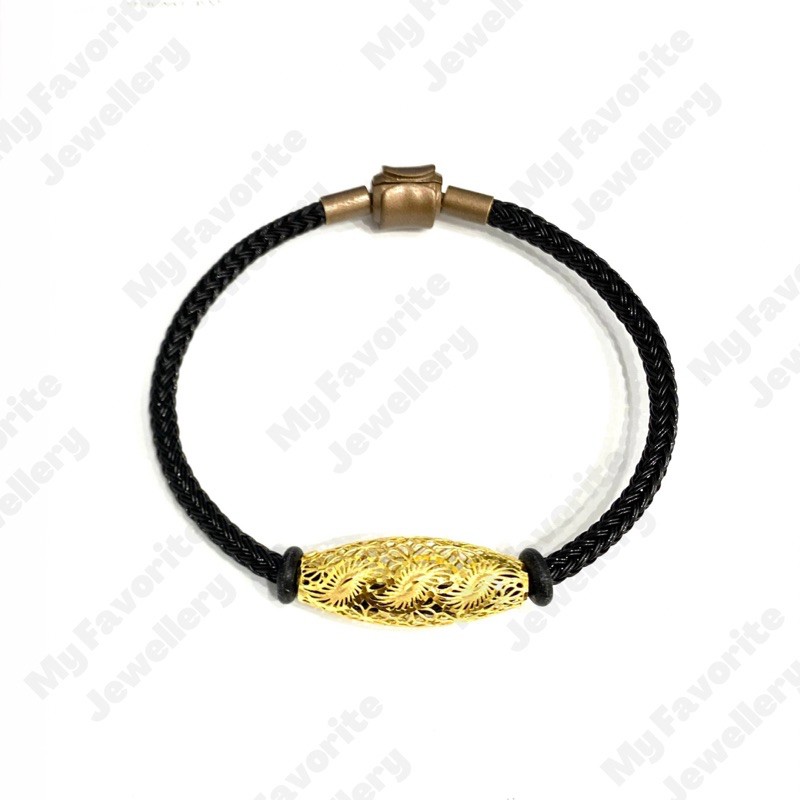 Gelang Tali Set Liontin Emas Asli Kadar 700 Model Tabung