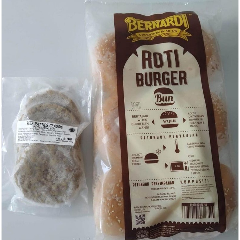 

BERNARDI Paket Burger Wijen + Beef Patties Classic (isi 6)