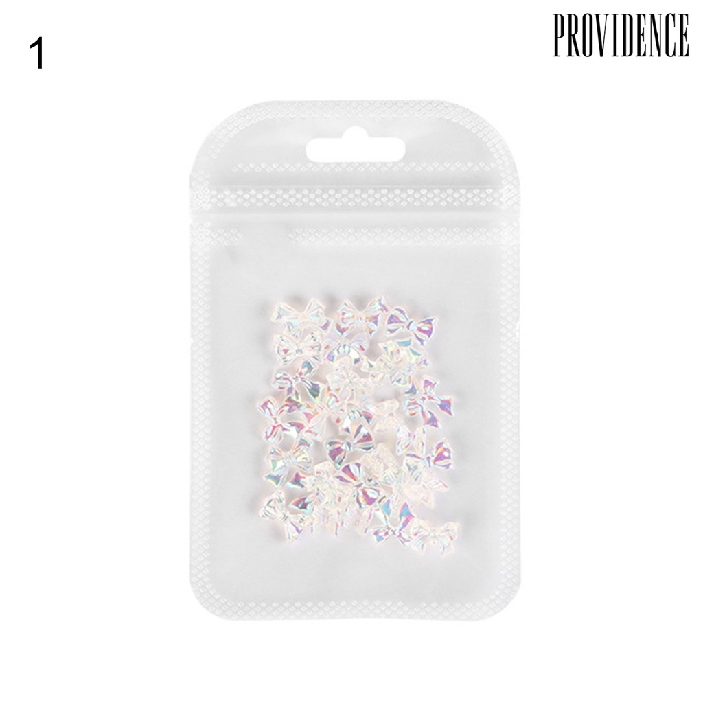 Providence 30Pcs/Pack Nail Art Bowknot Stylish Decorative Resin Bow Rhinestone Manicure Decoration for Women