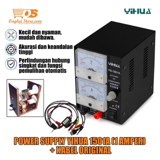 POWER SUPPLY YIHUA 1501A 1A 15V PSU 1 AMPER + KABEL ORIGINAL