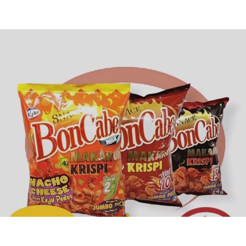 

Boncabe Bon Cabe Snack Makaroni Krispi Level 10 & level 15 150gram & nacho chesee