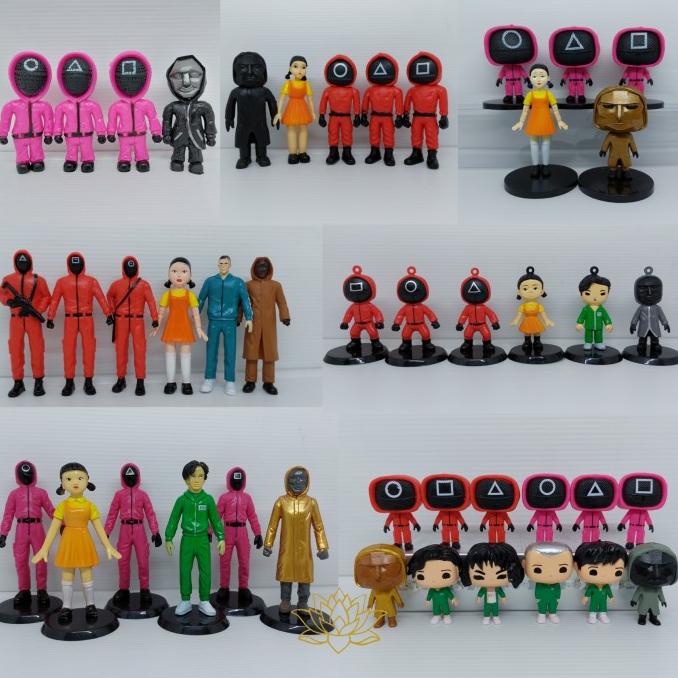Ready Mainan Squid Game Action Figure Pajangan Kue Squidgame