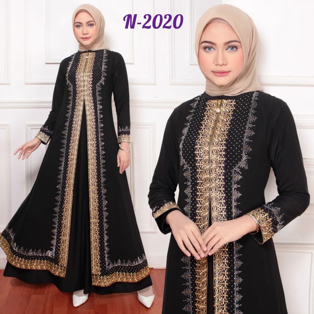 NJ//ABAYA TURKEY N-2020 JERSEY SUPER MIX CERUTY BABYDOLL -  GAMIS PESTA KONDANGAN TERBARU - GAMIS BR
