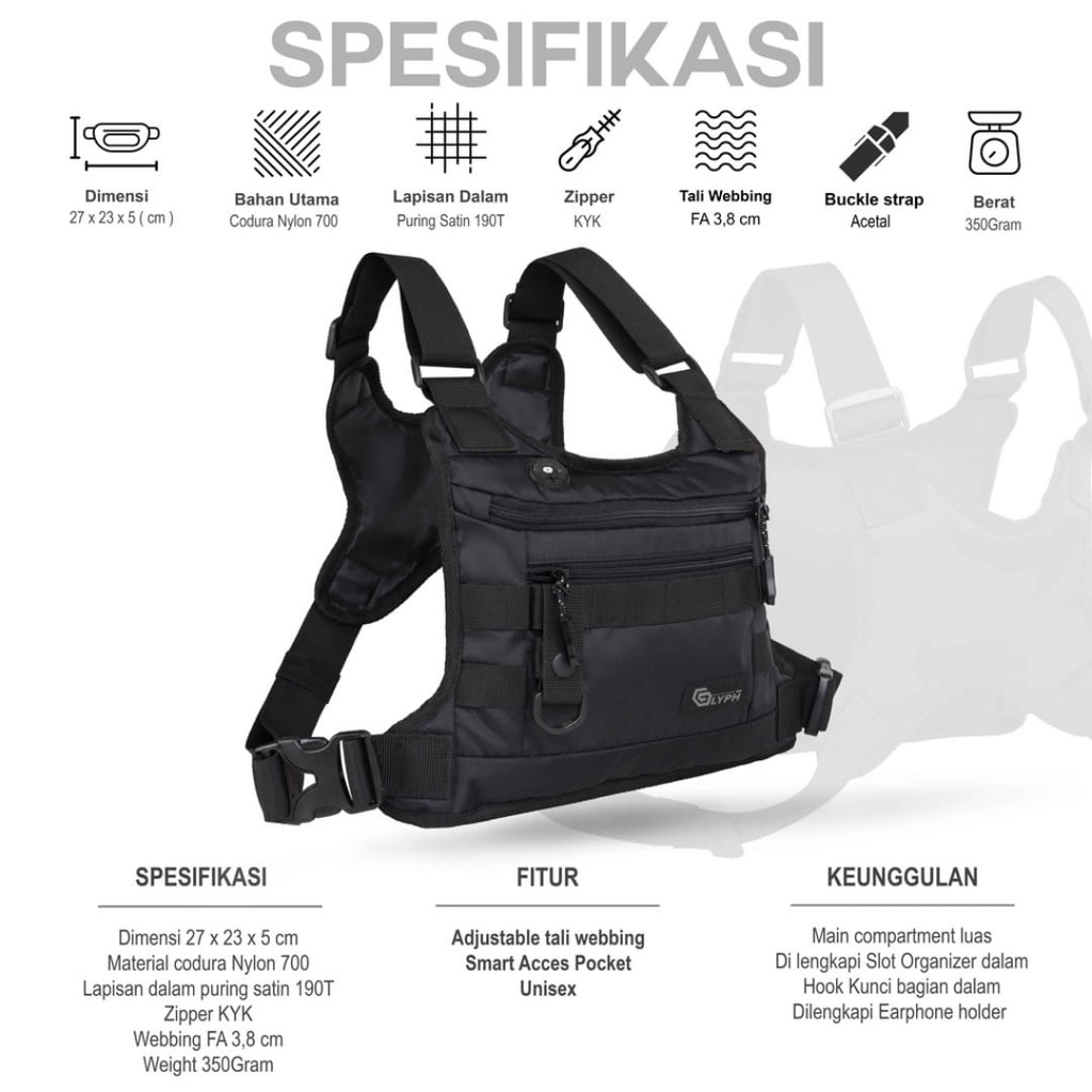 Tas Pria Simpel Tas Dada Tactical Rig Bag Outdoor