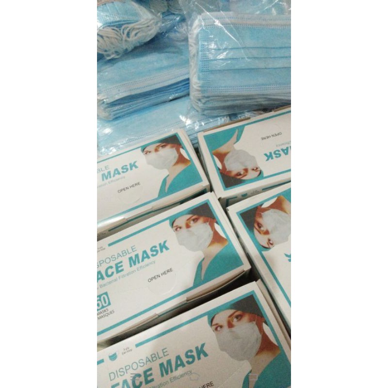 MASKER HIJAB DAN NON HIJAB 1 BOX ISI 50PCS 3PLY