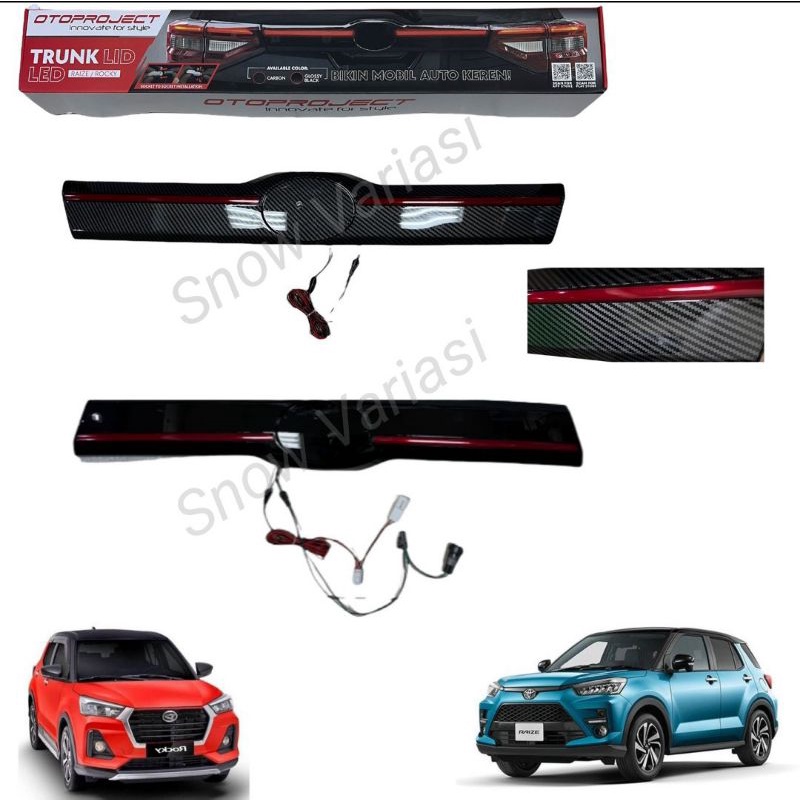 Trunk Lid Raize Rocky Bagasi Belakang LED 2 Function Hitam Carbon