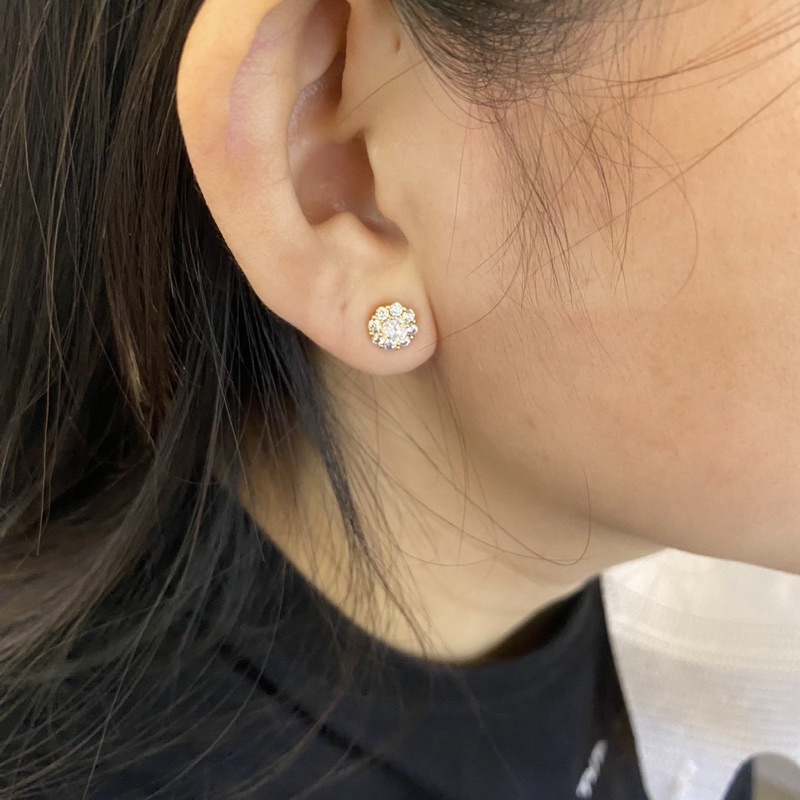 Anting Rhodium Bintang Anti Karat dengan Zircon - Haru Earrings