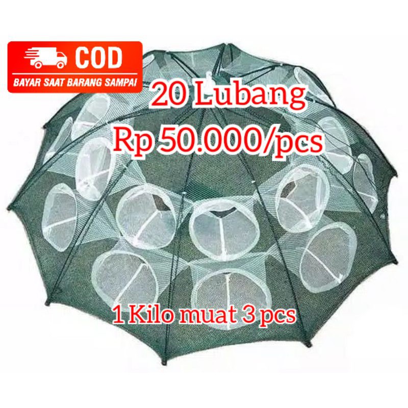 Perangkap ikan Bubu jebakan Ikan udang kepiting lele belut 20 Lubang