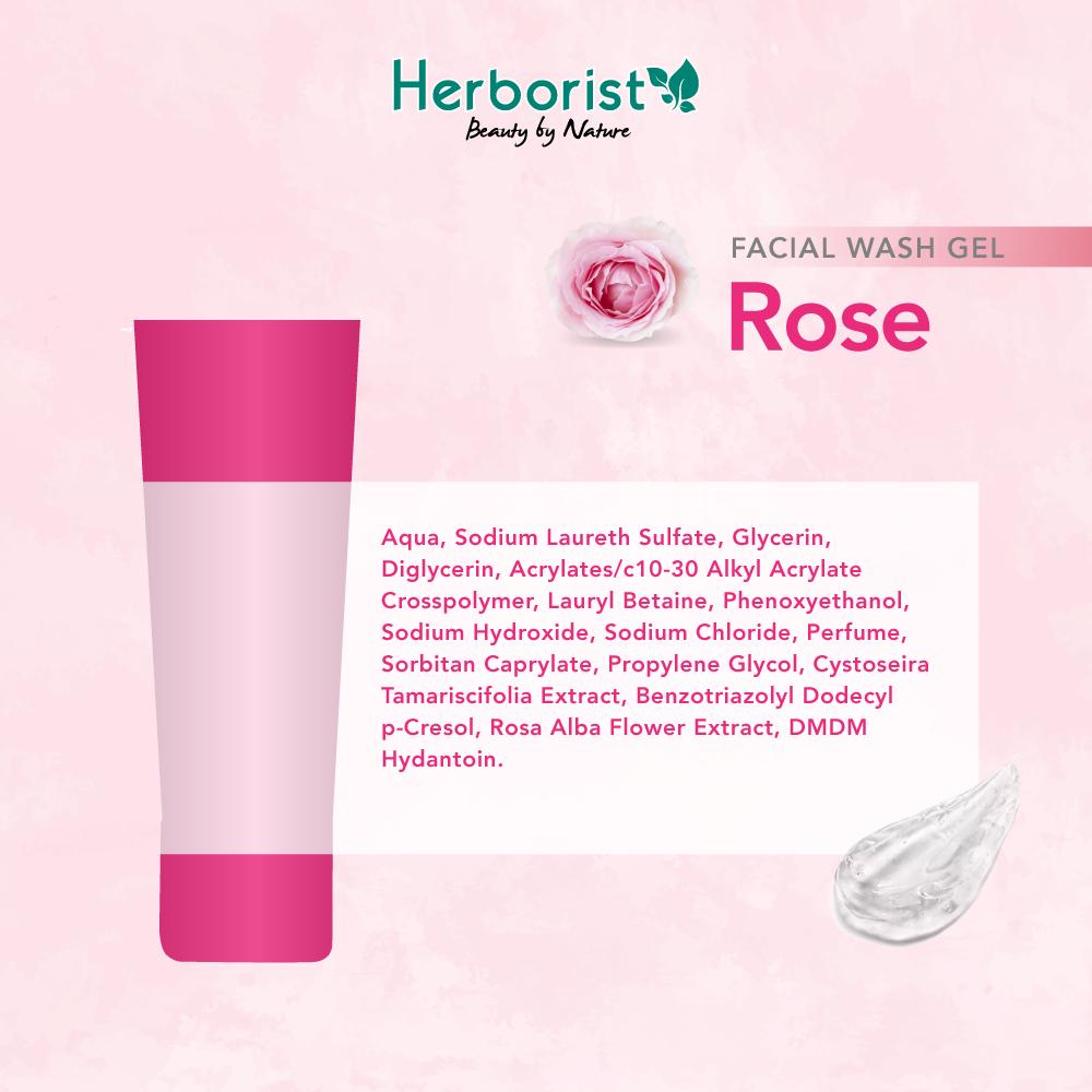 Herborist Facial Wash Gel (Sabun Wajah) Rose