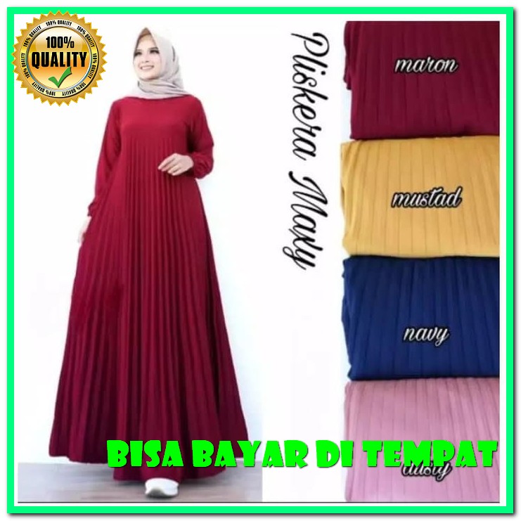 Baju Gamis Nibras Wanita Terbaru 2020 Promo Model Dress Syari Mus VA269 Fedora Fashion KonveksiPlisk