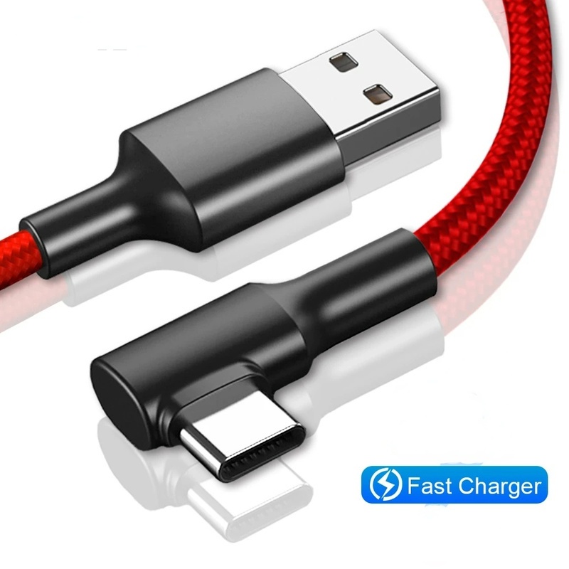 Kabel Data / Charger USB Tipe c Siku 90 Derajat Panjang 1M 6A Fast Charging 90 Derajat 90 Degree