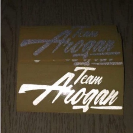 stiker cutting motor &amp; helm TEAM AROGAN logo terbaru murah aksesoris variasi keren