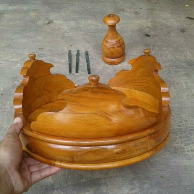 Tebok lovebird kayu jati cincin / oval