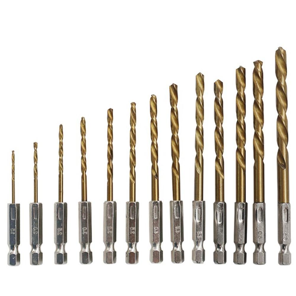 Populer 13Pcs Hexagonal Shank Drill 1.5-6.5mm Kepala Obeng Listrik Electric Screwdriver HSS