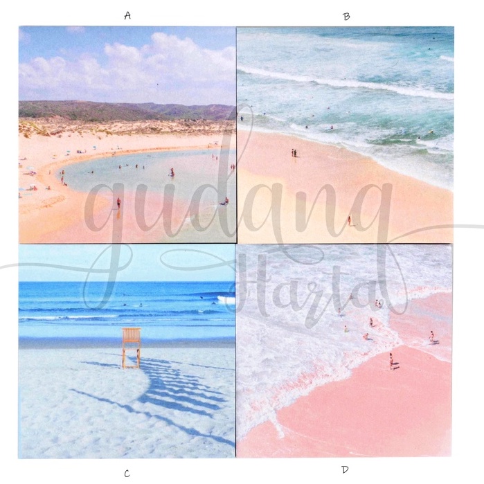 Sticky Notes Pink Beach Notes Motif Pantai Laut Simple GH 301483