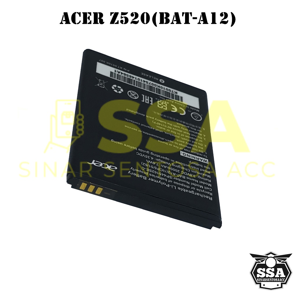 Baterai Original OEM Acer Z520 BAT-A12 BATA12 BAT A12 Z5 HP Ori Battery Batrai Batre Batu Batere GARANSI AWET MURAH