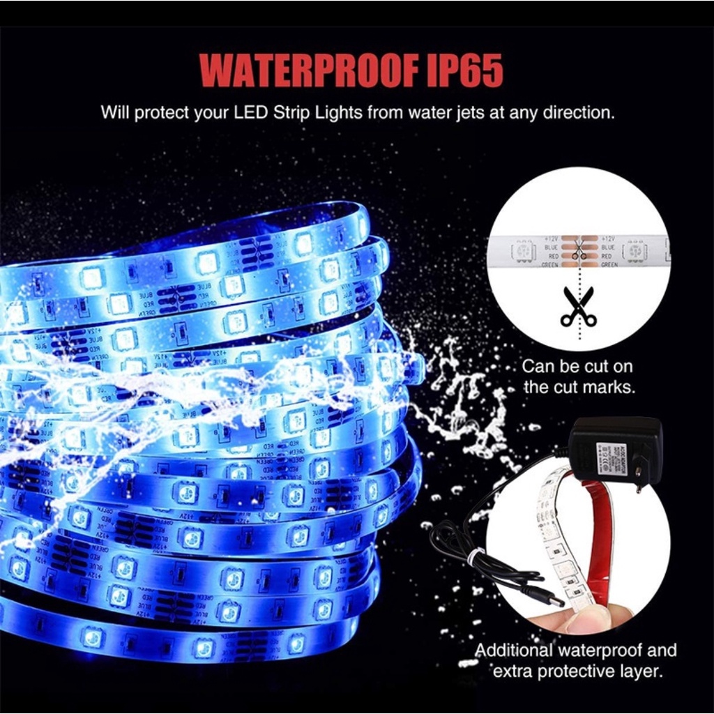 Lampu LED Strip RGB Full Set 5 Meter 2835