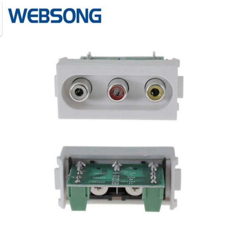 Wall Socket Stop Kontak Module 3RCA Websong