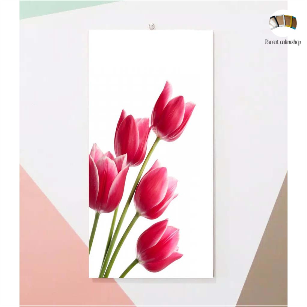 Hiasan dinding wall decor dekorasi hiasan gantung gambar pajangan bunga mawar merah MDF