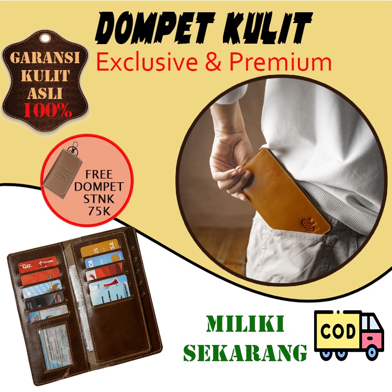 Dompet Panjang Pria Apollo Kulit Sapi Premium Asli Cowok Original Branded Lokal Keren Premium Wallet