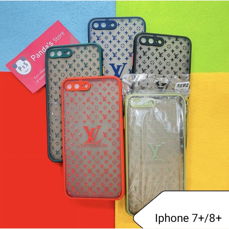 Case Iphone 7+ 8+ My choice LV LOUIS VUITTON + Ring Kamera / Pelindung Kamera (PsS)