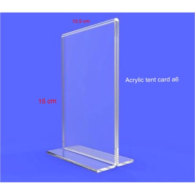 Acrylic akrilik tent card a6 No meja Tempat menu Acrylic akrilik tent card a6 No meja Tempat menu