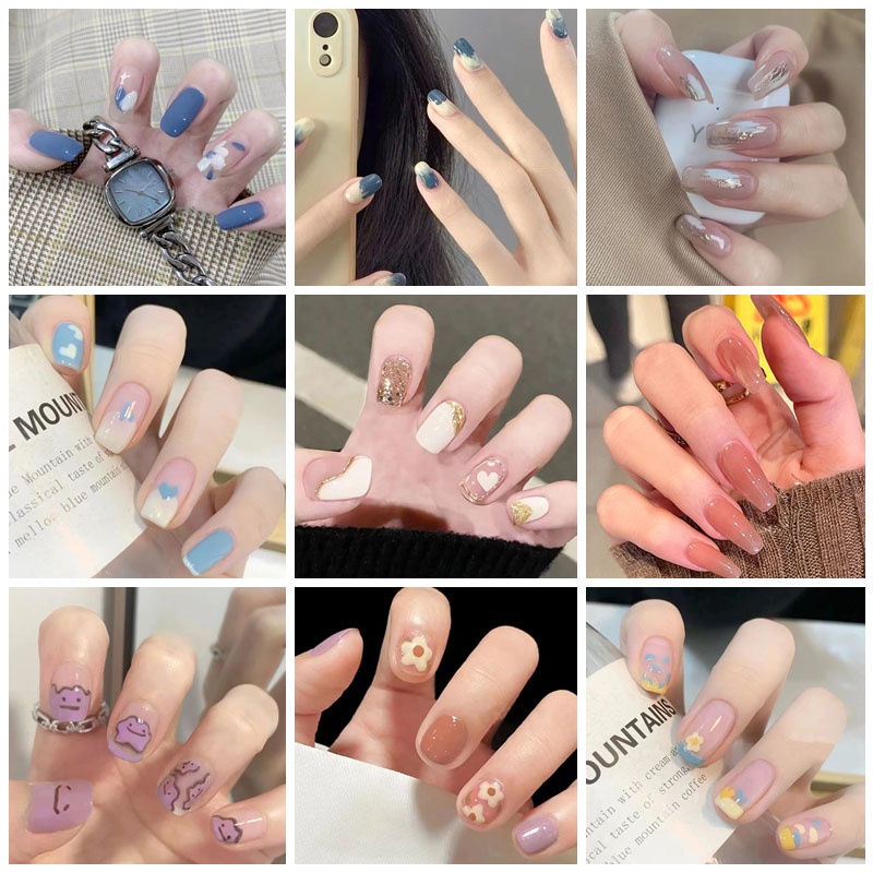 R481-r500 24pcs / box Kuku Palsu Full Cover Untuk Nail Art