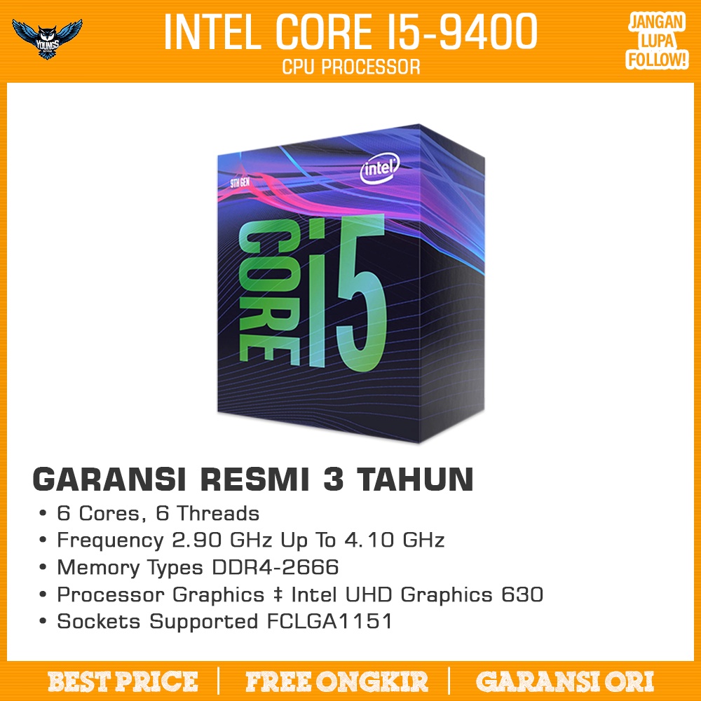 Intel Core i5 9400 2.9Ghz Cache 9MB [Box] LGA 1151V2 / i5-9400