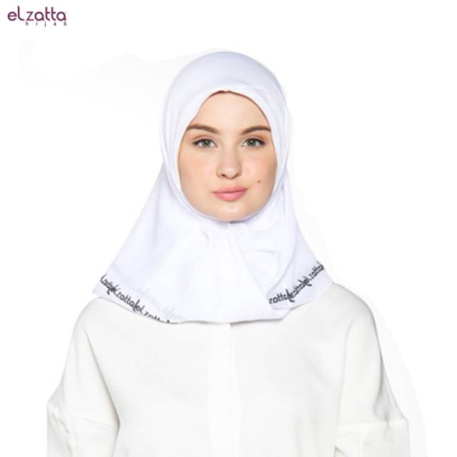 Jual Elzatta Hijab / Hijab / Hijab Segi Empat / Scraft / Elzatta Basic / E006 PUTIH Model Kekinian