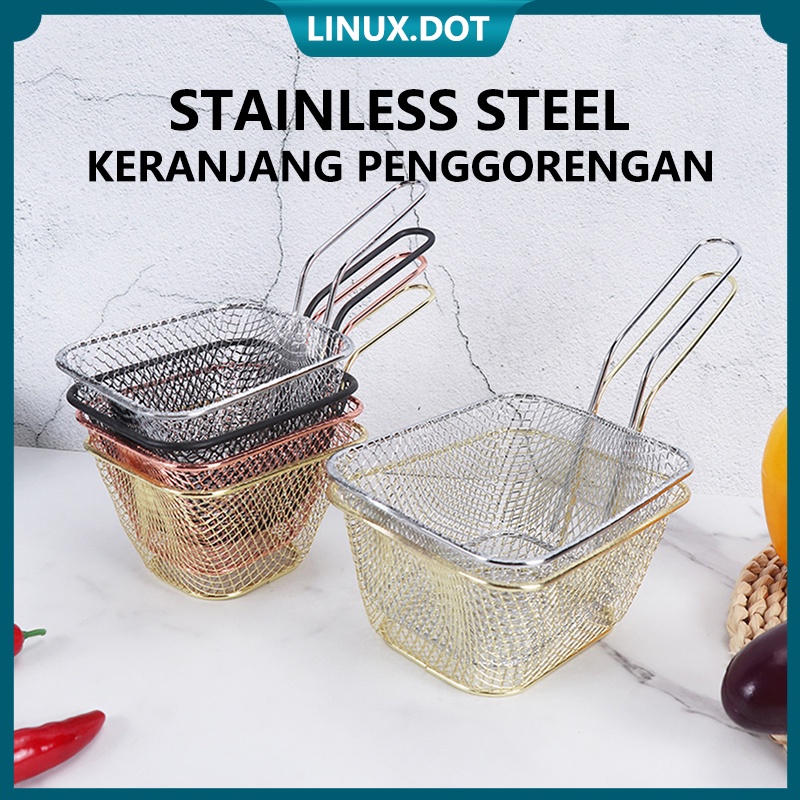 Keranjang Goreng Stainless Steel Multifungsi Keranjang Kentang Goreng Mini