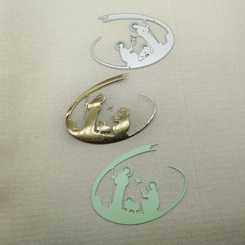 Cetakan Stensil Cutting Dies Motif Yesus Natal Bahan Metal Untuk Scrapbook / Craft DIY / Embossing